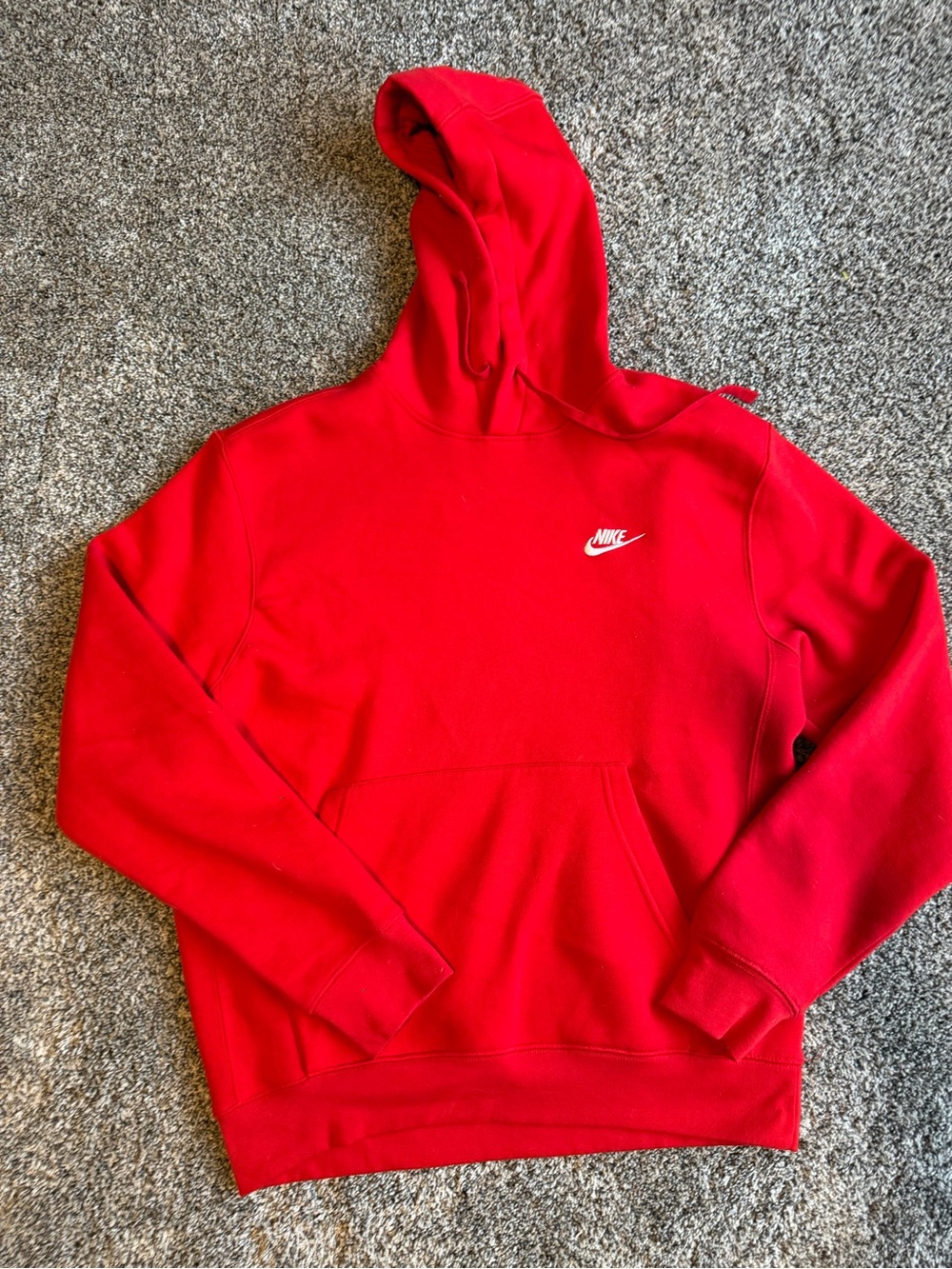 Nike Red Pullover Hoodie with White Swoosh